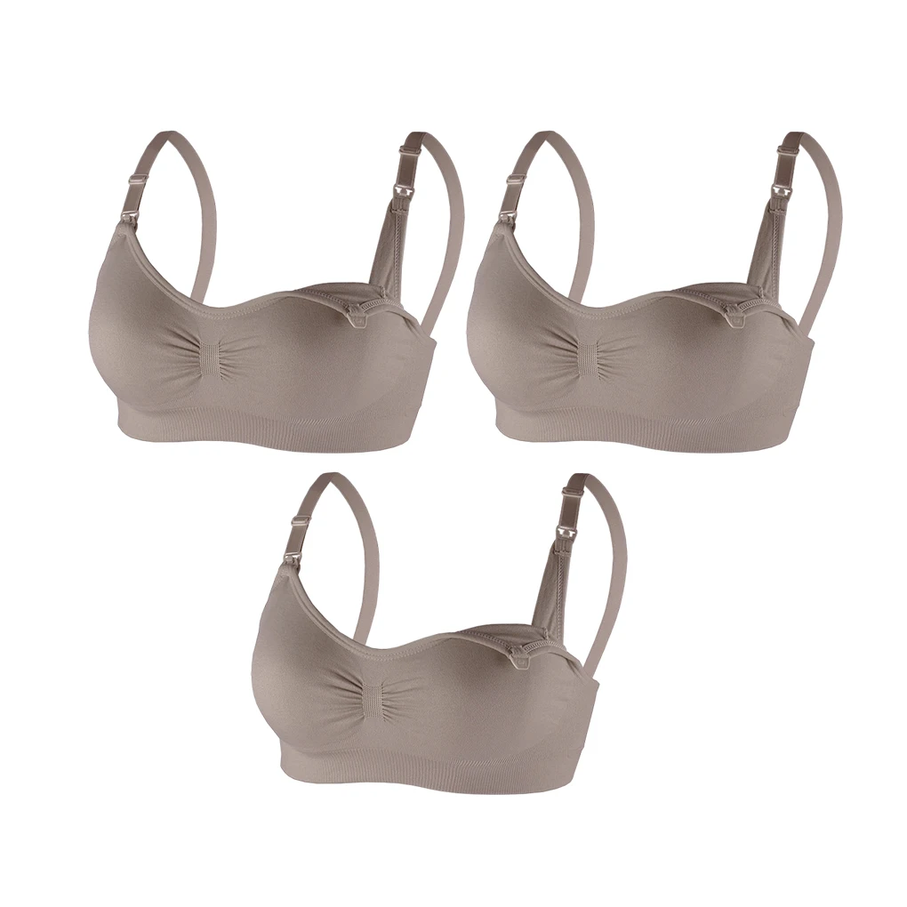 

3 Pieces Comfort Maternity Pregnancy Bras Wireless No Steel Ring Breathable Underwire Bralette Adjustable Bra Nursing-Bra