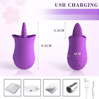 G Spot Silicone Vibrator With Tongue Licking Nipple Stimulator With 10  Levels Sex Toys With Powerful Motor Sex Toys For Women 3