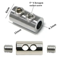6Pcs Adjustable Telescopic Fix Clip Hardware Fastening Accessories Steel Wire Rope Buckle Clamp Double Hole Thread Locker 2