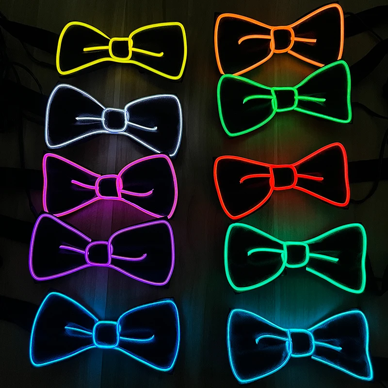Leuchtende Krawatte EL, Neonlicht, LED-Krawatte für Partys, Weihnachtsdekoration, DJ-Bar, Club, Bühnenrequisiten, Kostüm, Neuartiges Geschenk – Detail 19
