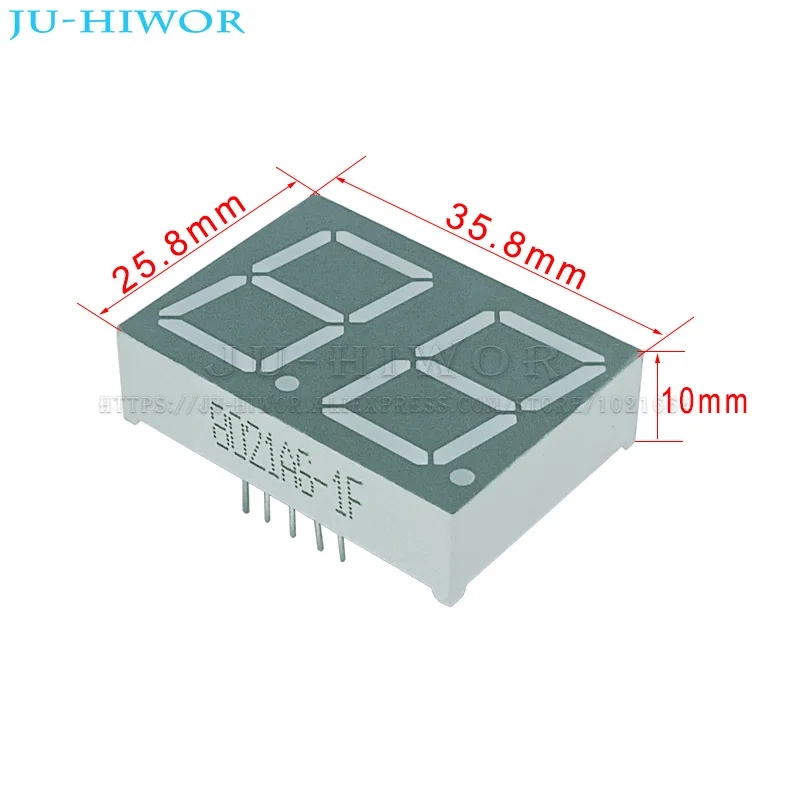 10pcs 0.8 inch 10Pins C-C 8021AS C-A 8021BS 2 Digits Bits 7 Segment Red LED Digital Display Digitron Common Anode Cathode