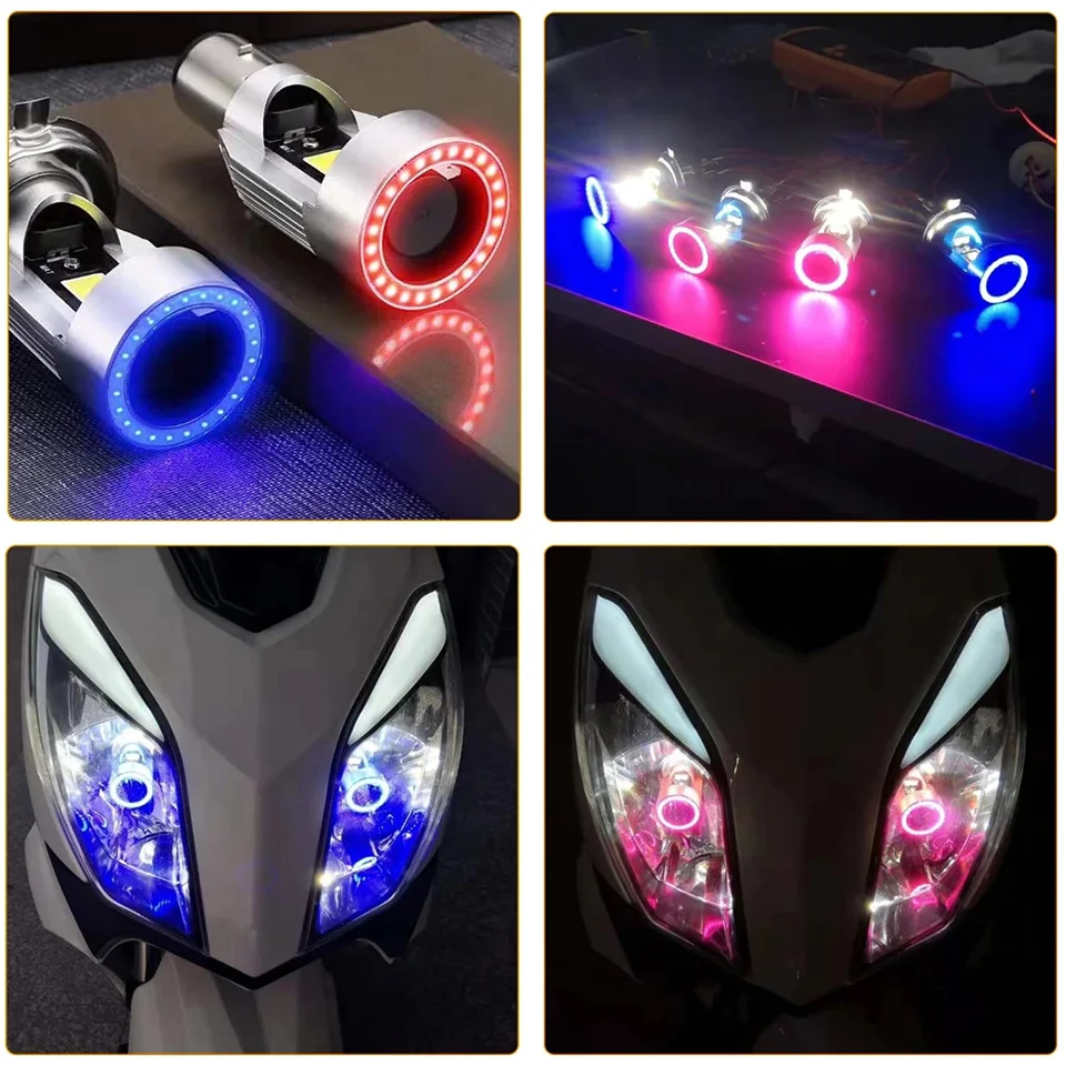 /   H4 LED   Ʈ Ba20d HS1 H6     , ȭƮ DRL ׼ 12V, 1 