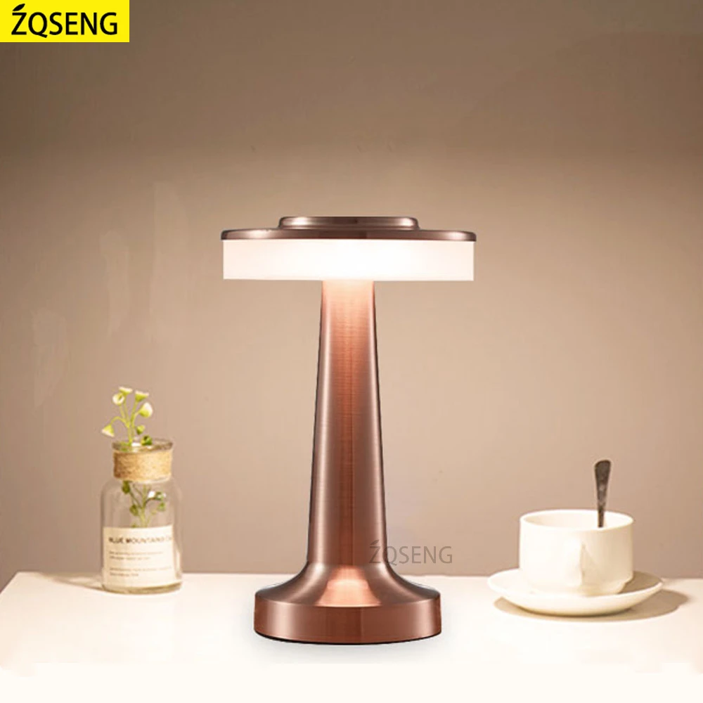 Retro Bar Table Lamp Led Rechargeable Desk Light Room Decor Lampe