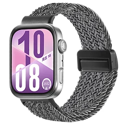 Magnetic Braided Bracelet Wristband Replacement Strap - HUAWEI fit 3 (Black veil white)