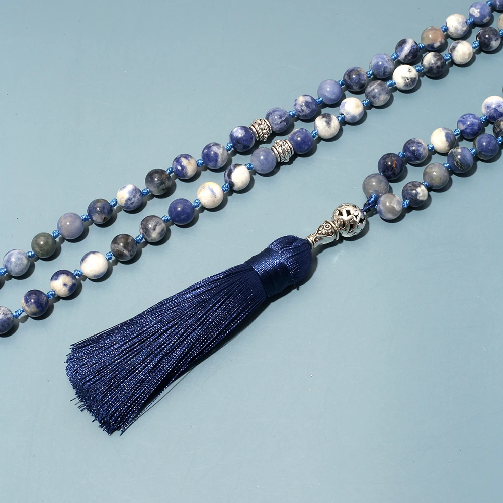 Islamic Muslim Tasbih Prayer Beads 8mm Sodalite Beads Knotted Tasbih 33 Beads Tasbih 99 Beads Jewelry