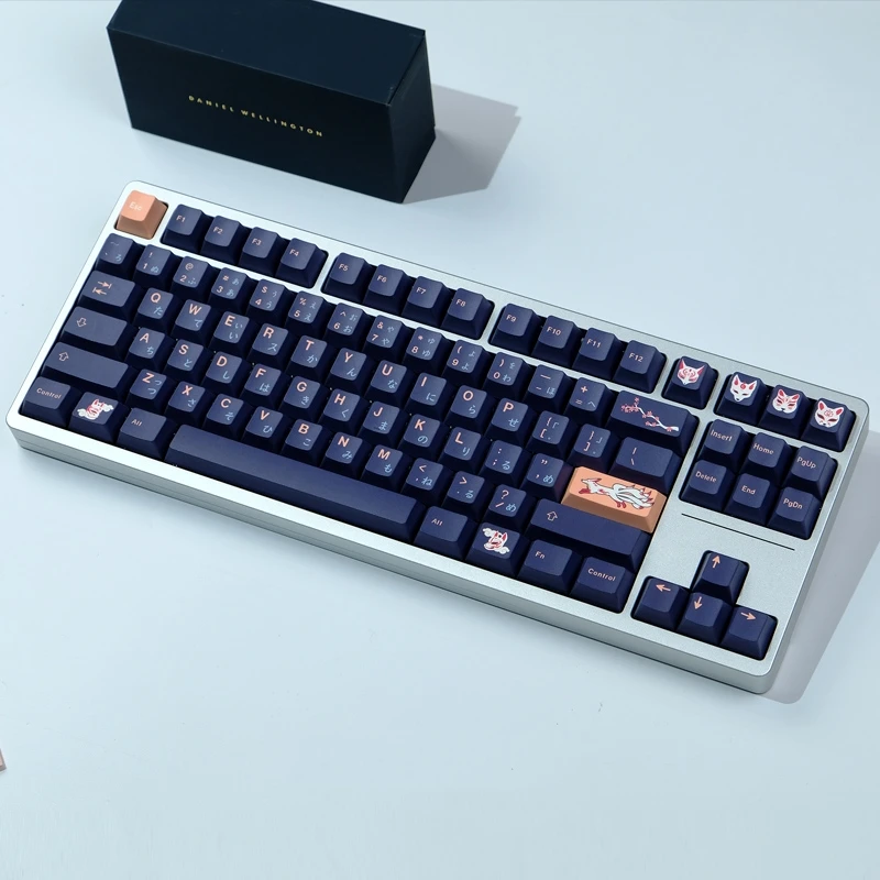 Fox Tema Dye Sublimation Key Caps Perfil Cereja Gmk Keycap Pbt Lados 61 64 68 84 87 96 980 104 108 135 Chaves Set - Imagem 3