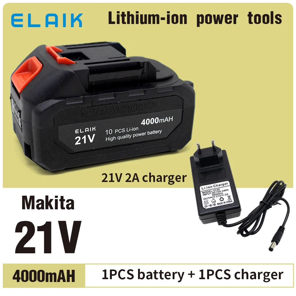 

Suitable for Makita power tools electric screwdriver Electric drill lithium ion battery large capacity 18V21V 4000mAh 4A