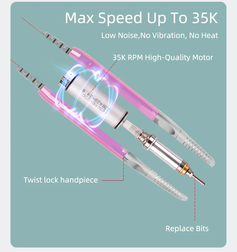 New Brushless Nail drill 2024 Cordless Portable Suppliers Electric Drill Pen 6 Bits 85W Nail Drill Machine 6