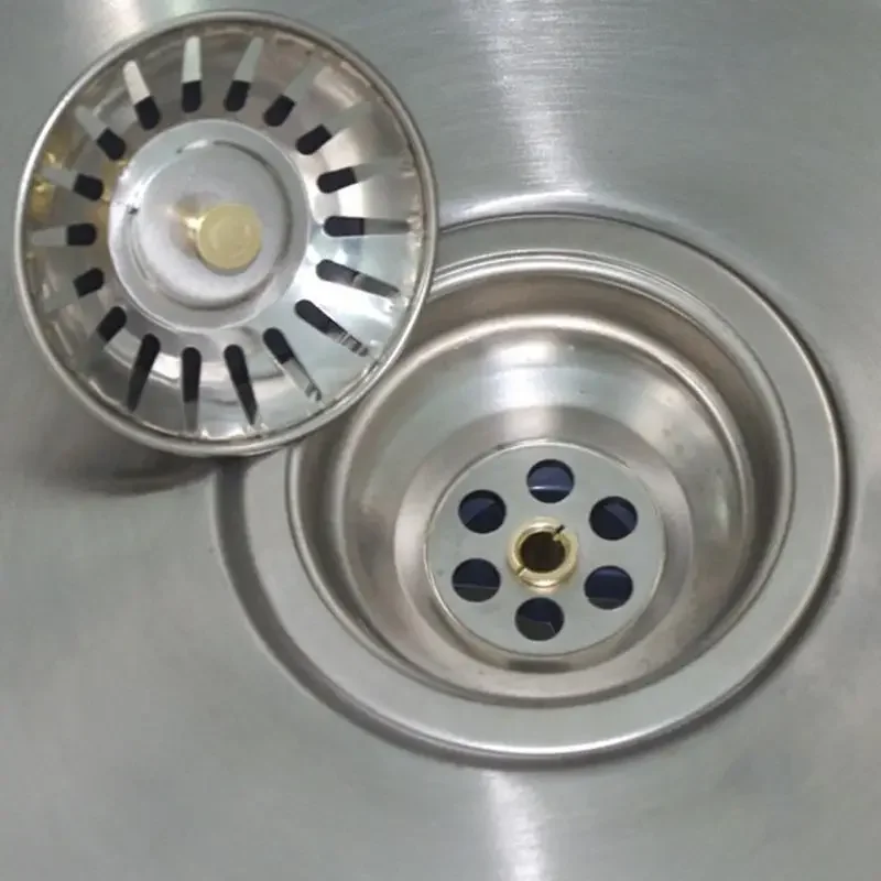 Description Picture 5 of item1/2Pcs Stainless Steel Replacement Strainer 80mm Kitchen Water Basin Sink Drainer Strainer Leach Home Waste Plug Stopper Filter