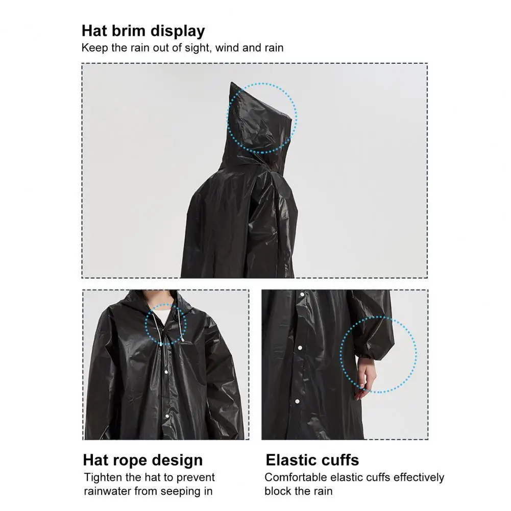 Raincoat Poncho 1piece 145*68CM EVA Unisex Thickened Waterproof for Camping