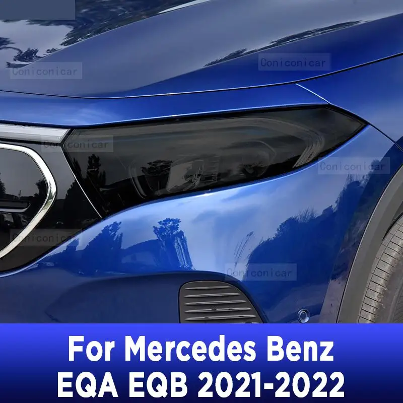 

2 Pcs Performance Car Headlight Protective Film Front Light Black TPU Sticker For Mercedes Benz EQA EQB 2021-2022 Accessories