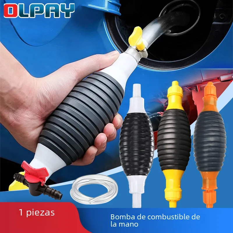 Bomba De Sifón Manual Autocebante - Tubo De 1.5m, Para Transferir Gasolina, Agua, Aceite, Vino