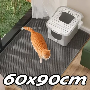 60CMX90CM Cat Litter Mat Waterproof Double Layer EVA Pet Litter Box Toilet Cat Mat Nonslip Sand Cat Washable Pet Clean Pad