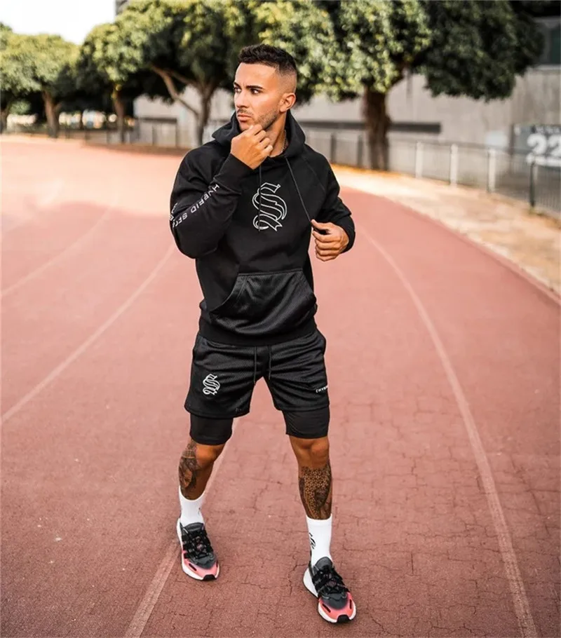 Men's Double layer Jogger Shorts 2 in 1 Short Pants Gyms Fitness Built-in pocket Bermuda Quick Dry Beach Shorts Male Sweatpants 6