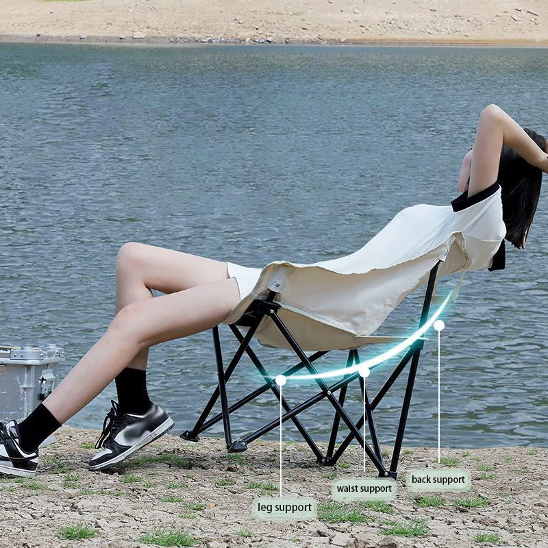 Portable Folding Camping Chair with Carry Bag, Collapsible Chair for Outside Sports, Adults Beach Chairs, Lawn Chairs, 1Pc