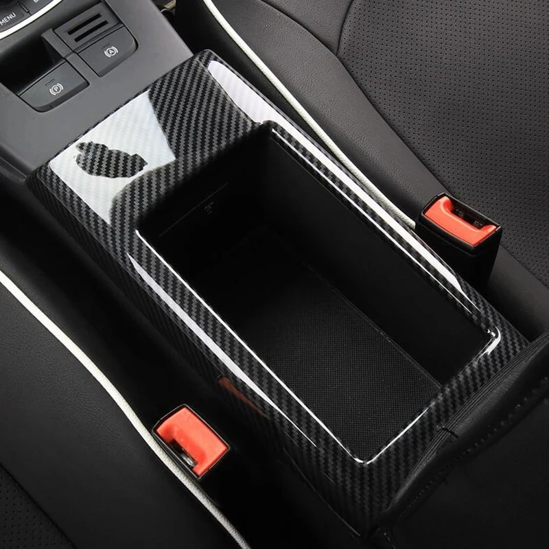 

Carbon Fiber Color Center Console Storage Box Frame Decorative Cover Trim For Audi A3 8V 2013-2019 Interior Molding Car Decals