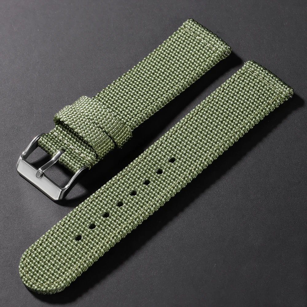 Nylon Canvas Woven Soft Watch Band - Sport & Military Style Wristband