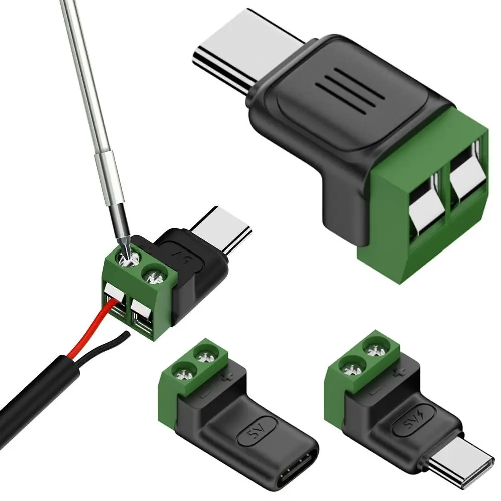 รูปสินค้า อะแดปเตอร์ USB-C 2 พิน สกรู ชาร์จเร็ว 5V สีเขียว