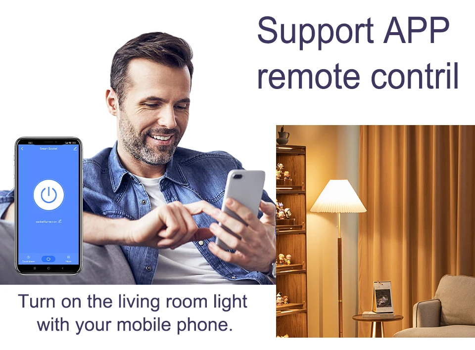 Description Picture 6 of itemSIXWGH Smart Home Socket WiFi 16A EU/FR Plug Outlet Cozylife Remote Control Timer Power Monitor Support Voice Google Home Alexa