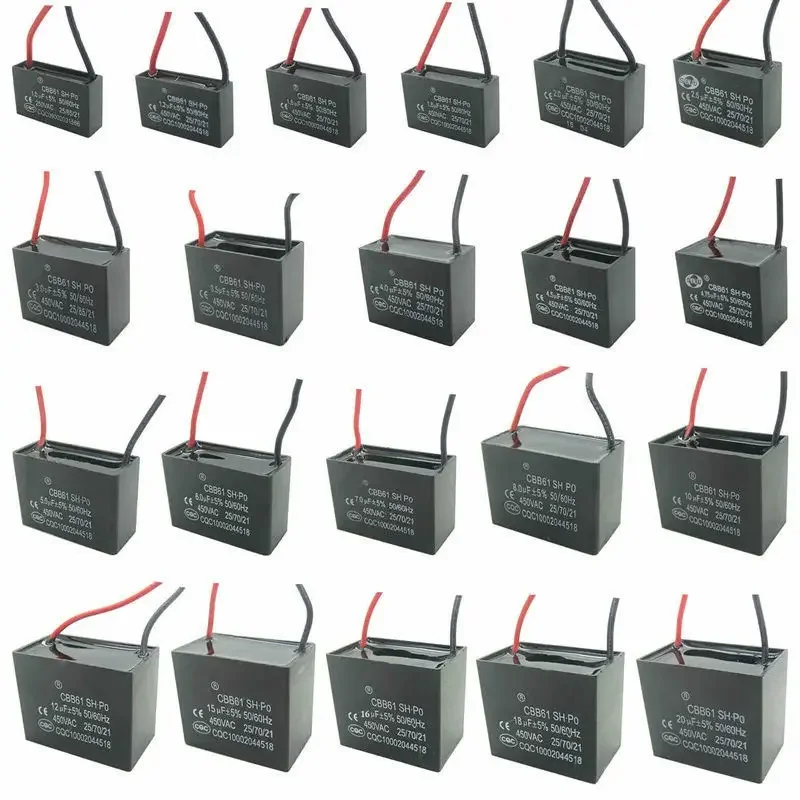 Rectangular Capacitor CBB61 450V 1uF~6uF Terminal Ceiling Fan Motor Running Rectangle ...