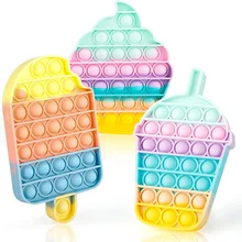 

Ice Cream Push Bubble Sensory Fidget Toy Autism Special Needs Stress Reliever Silicone Gift for Adult Kids Squeeze Hand Game New