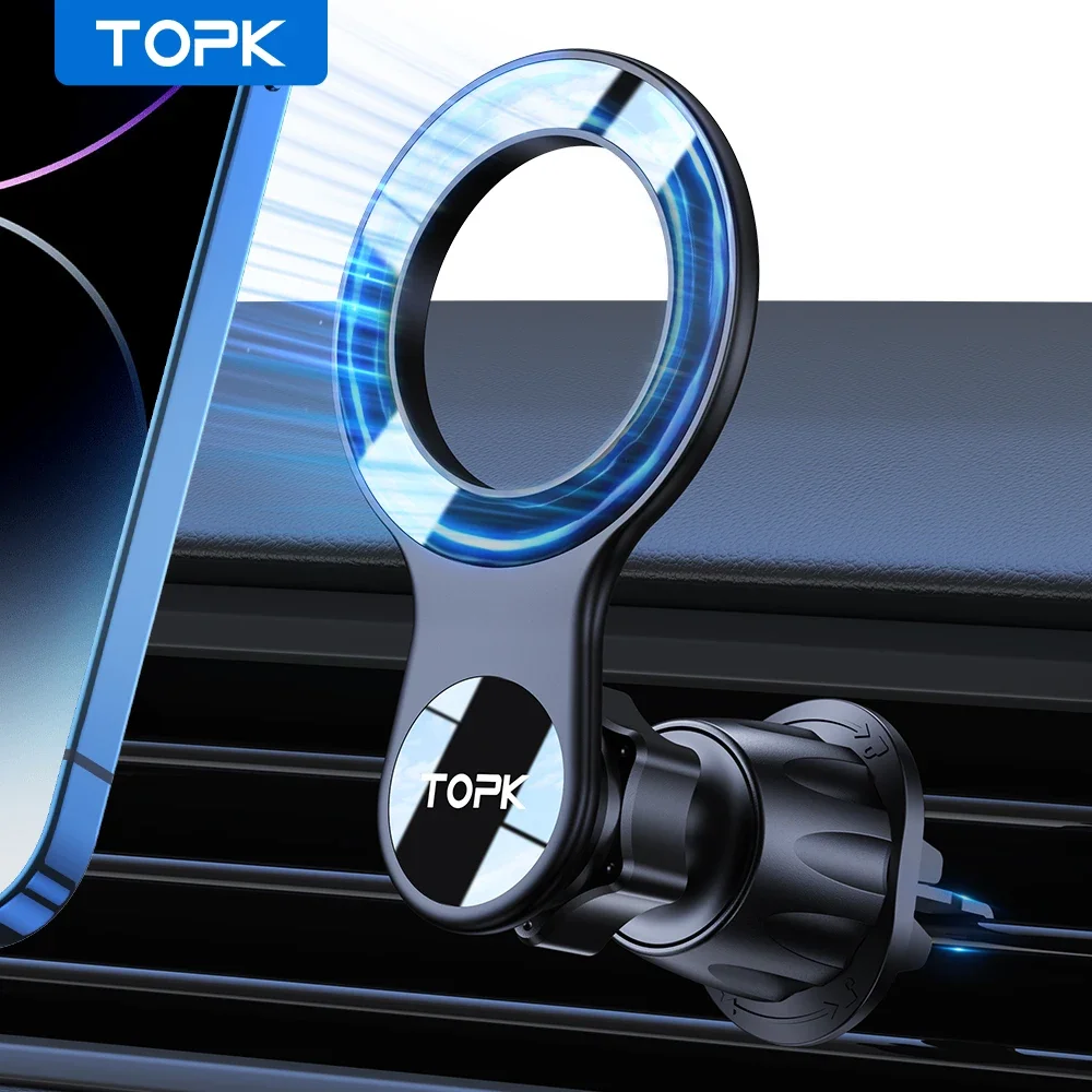 TOPK Mag-Safe Handyhalterung fürs Auto, Magnetische Autohalterung, Lüftungsschlitz-Handyhalterung mit Stärkstem Magneten, Auto-Halterung für iPhone