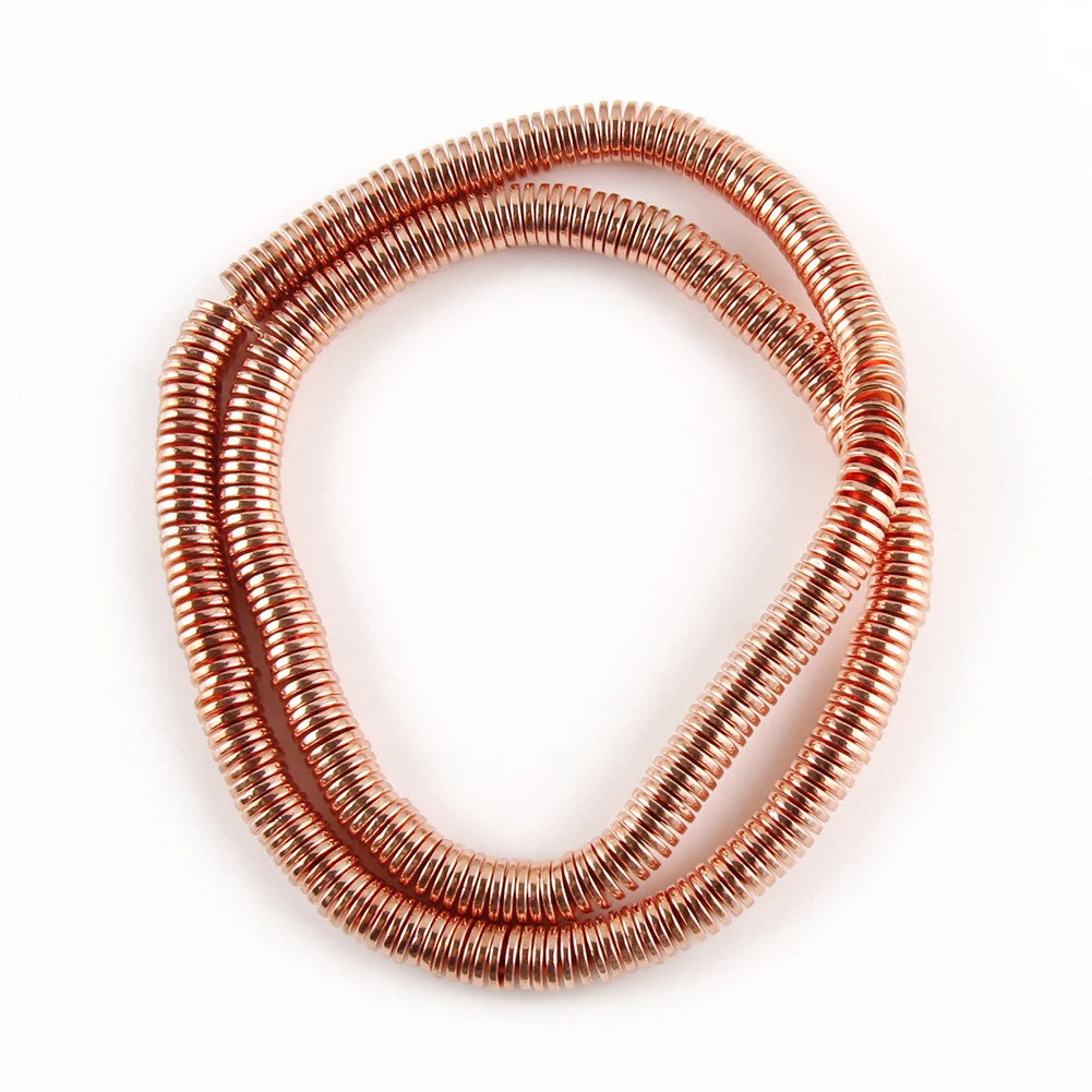 Natural Stone Matte Gold & Silver Plated Hematite Rondelle Beads