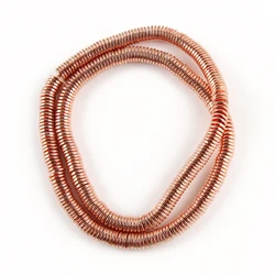 Natural Stone Matte Gold & Silver Plated Hematite Rondelle Beads - 8mm (Rose Gold)