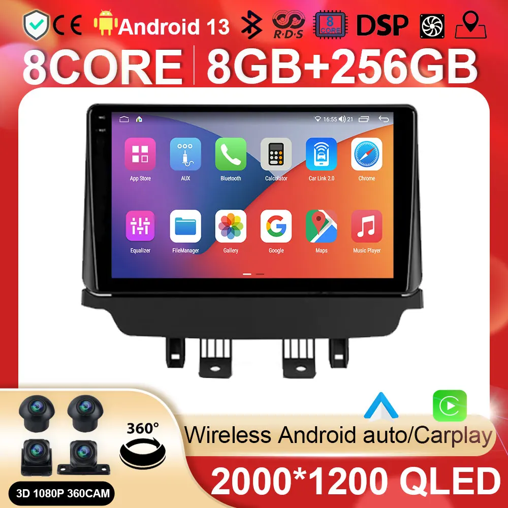 

Android car Radio Multimedia Video Player Navigation For Mazda CX-3 DK Mazda 2 DJ 2014 - 2023 stereo GPS BT5.0 No 2din 2 din dvd