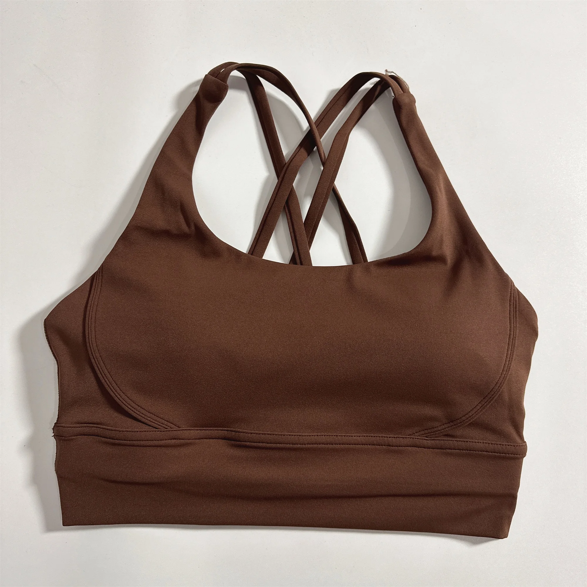 Solid Color Hot Sell Fitness Women Sport Bra Gym Yoga Vest Athletic Cross Sexy Tight Tank Top Workout Train Soft With Chest Pad