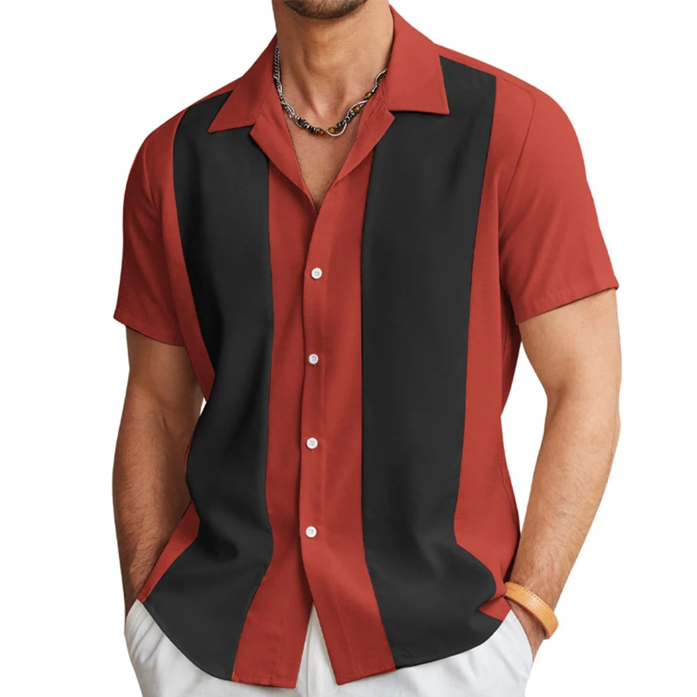 Men's Vintage Green Bowling Shirt - Casual Button Down