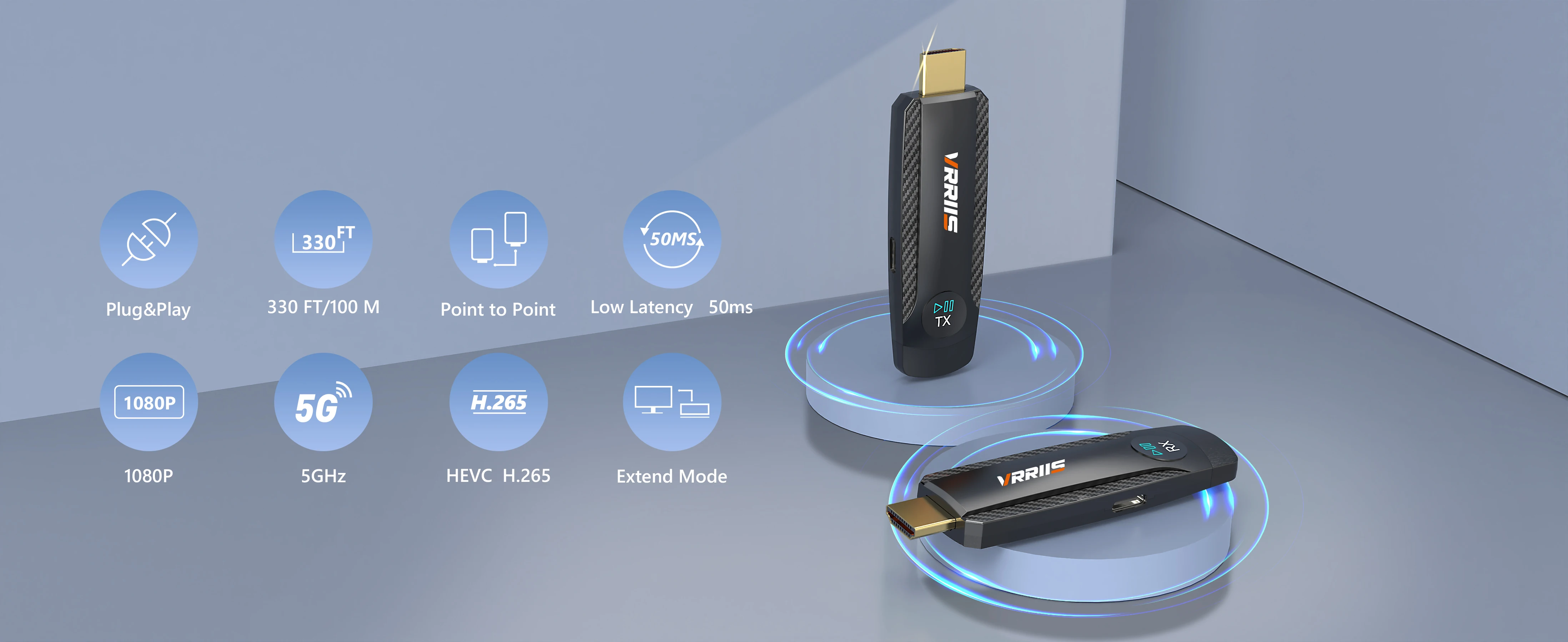 Wireless HDMI Video Transmitter and Receiver Extender Kit 100M TV Stick Adapter