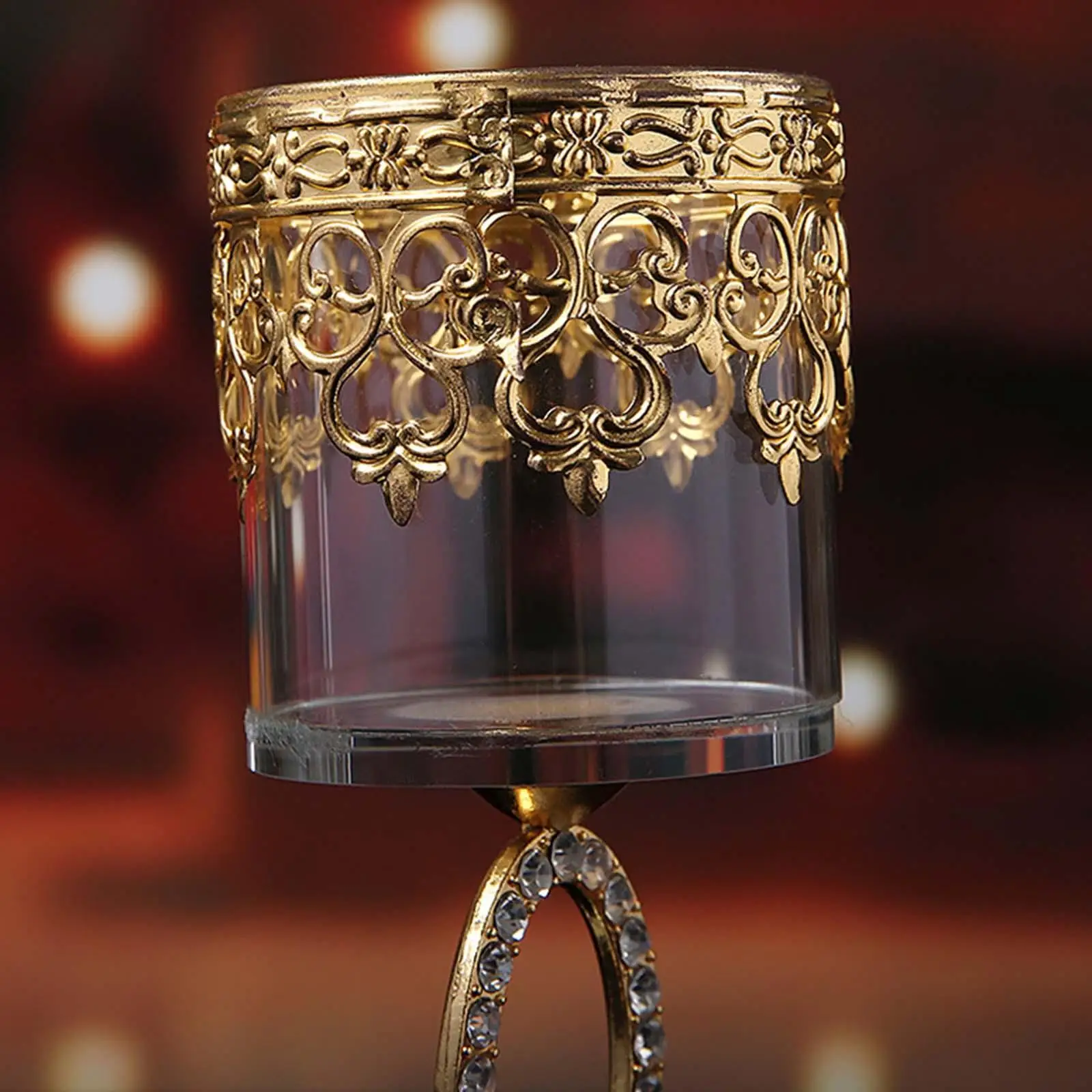 Cylinder Circle Glass Crystal Candlestick Candle Holders Tea Light Holder Candelabra for Home Christmas Table Centerpiece Decor