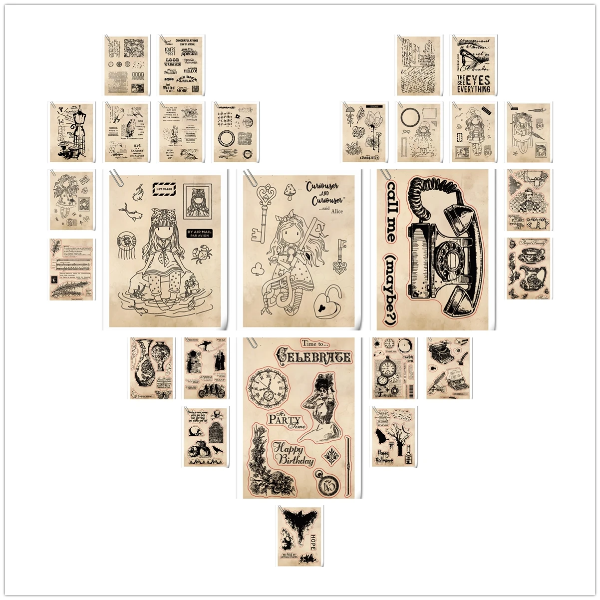 Hot Sale Vintage Clear Silicone Stamps for DIY Scrapbooking Paper Card Making Embossing Rubber Stamping