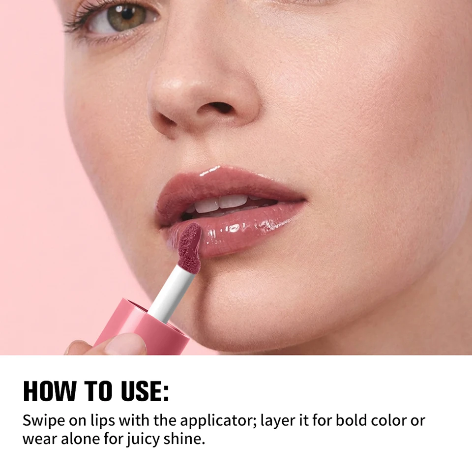 Juicy Box Shape Lip Tint Gloss Moisturizing Lightweight & Non-Sticky Lip Staion Long-Lasting High Shine Finish Lips Makeup