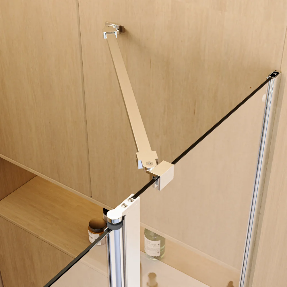 43 in.  W * 58 in.  H Frameless Folding Shower Doors for Bathtub, 1/4" (6mm) Thick SGCC Tempered Glass Door 3