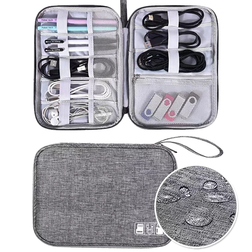 Cable Organizer Storage Bag System Kit Case Travel USB Data Cable Earphone Wire Pen Power Bank SD Card Digital Gadget Device Bag silicone headphone storage box portable data cable simple mobile phone data cable organizer bag earphone protective cover purse