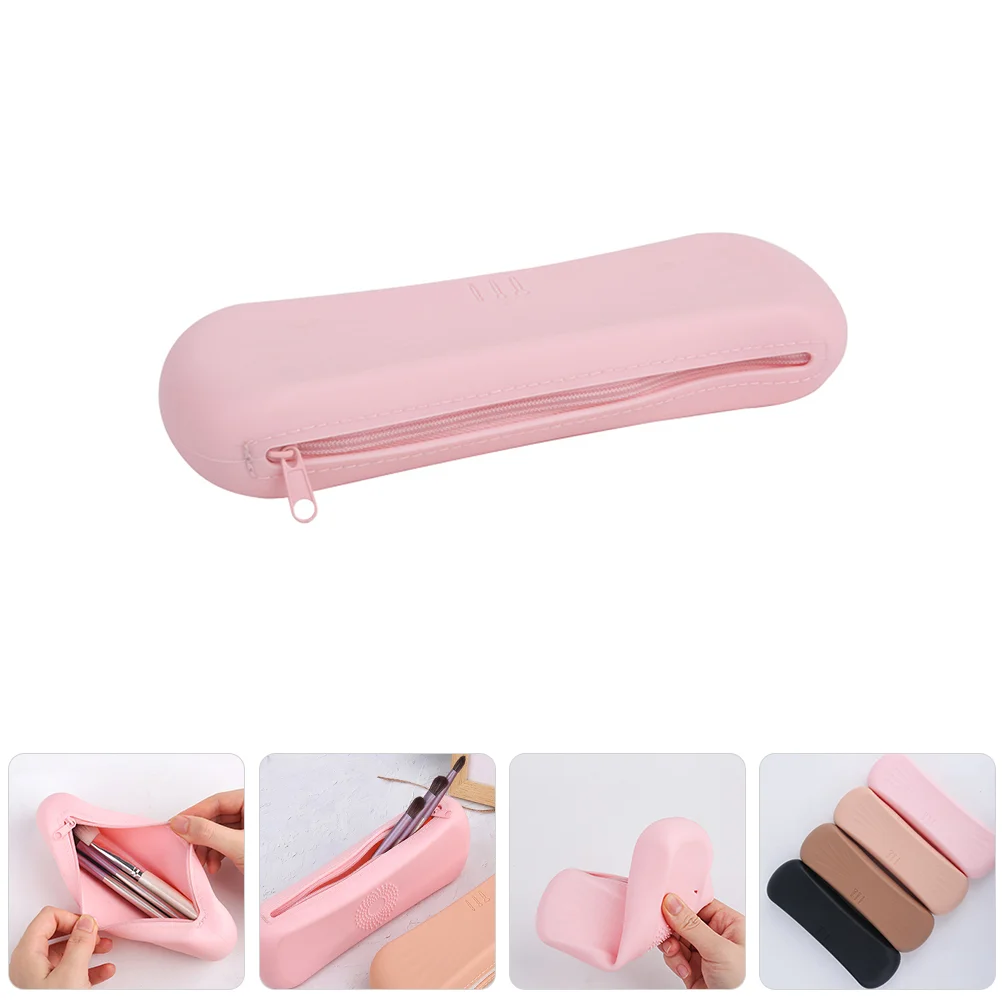 

Silicone Storage Bag Brush Travel Makeup Pouch Zipper Tool Case Organizer Bags for