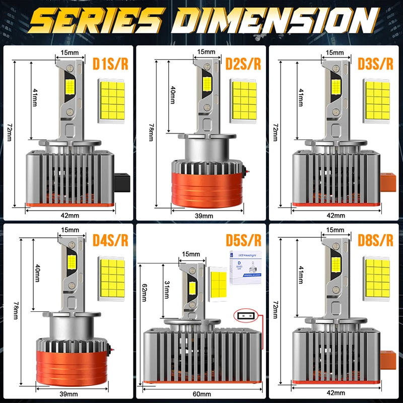 D1S D2S D4S D3S 15000W LED Headlight HID Canbus D1R D2R D3R D4R D5S D8S 30pcs CSP LED Xenon Bulbs Turbo Car Motorcycle Lamp 12V