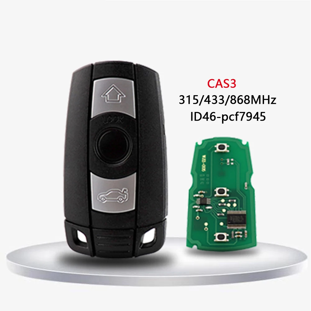 Chiave/Telecomando Per Bmw 3 5 6 Cas3 Series Car Key Fob E90 E91 E92 E60 868mhz Id46 Pcf7945 Chip - 3 Pulsanti Cat Entry Bmw - S47dc8b71af154d19b45346494eefb6f3m