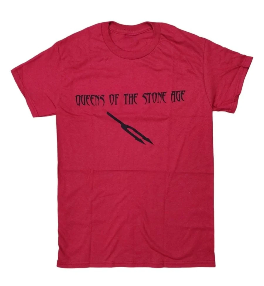 Queens of The Stone Age T-Shirt aus Baumwolle mit Dreizack-Print, Vintage-Stoner-Rock-Streetwear, Unisex, Rundhalsausschnitt, Kurzarm-T-Shirt für Rock