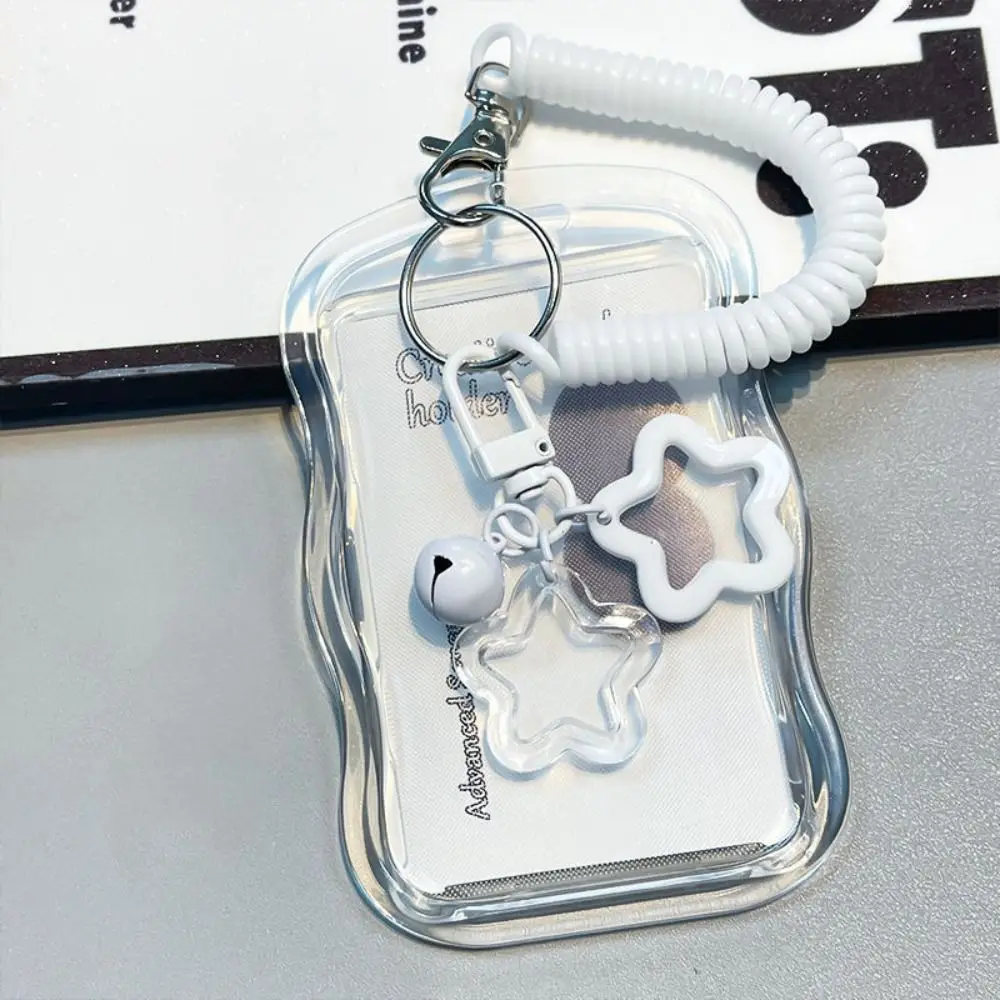 Weiche Silikon Kpop Fotokartenhalter mit Stern Schlüsselanhänger Schiebeabdeckung ID-Karten Schutzhülle Federseil – Detail 7