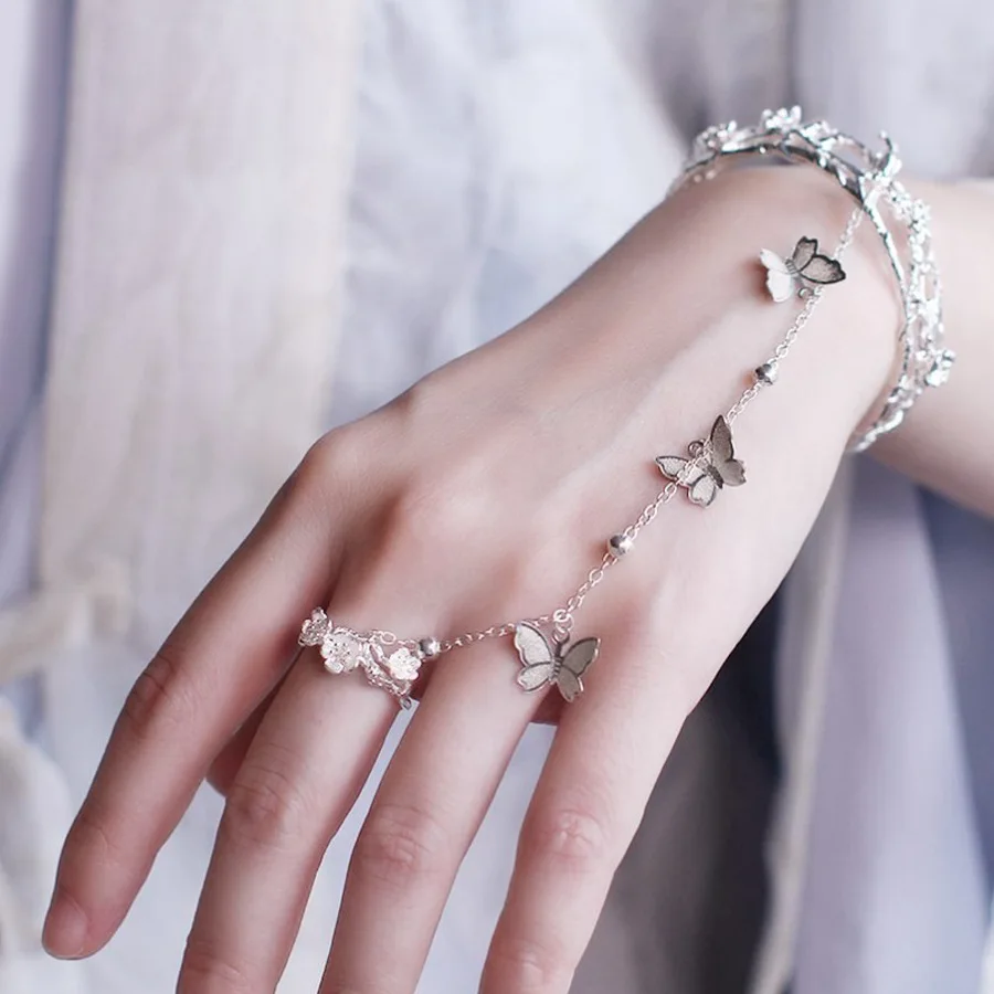 

Anime Tian Guan Ci Fu Bracelet Ring Hua Cheng Xie Lian Cosplay Adjustable Butterfly Finger Rings Pendant Accessories Props