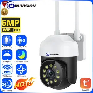 5MP IP Camera Tuya Smart Outdoor Home Security Auto Tracking Human Detection Camera WIFI CCTV Surveillance Ai Detect P2P Camera