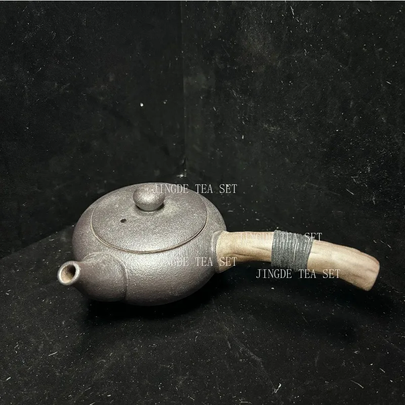 240ml Coarse Pottery Side Handle Pot Ceramic Household Chinese Kung Fu Tea Set Tea Making Pot Single Pot Tea Ceremony Customized