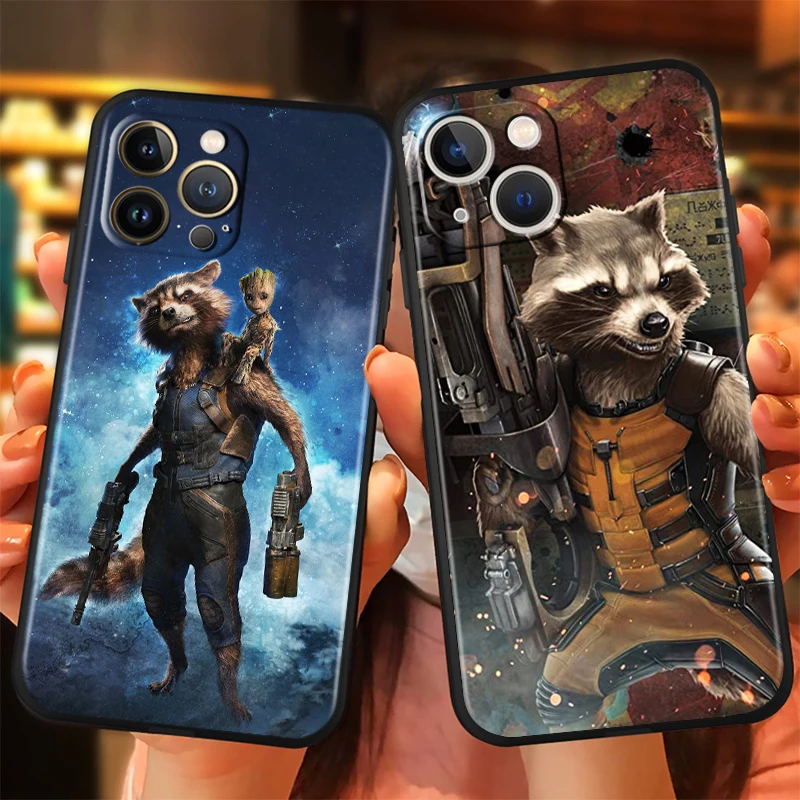 Rocket Raccoon Marvel Black Phone Case For Apple iPhone 15 14 13