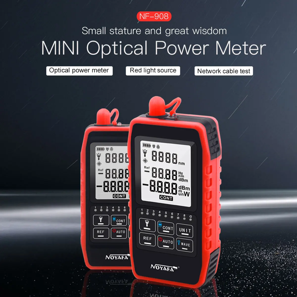 Noyafa-mini Fibra Óptica Medidor de Energia Visual Falha Locator Rede Cabo Teste Medidor de Energia fc sc St60 Mais 8dbm Nf-908
