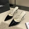 Sandals Summer Women Classics Thin Heels Fashion Girls rhinestone Pumps Posterior trip band Women Shoes 5