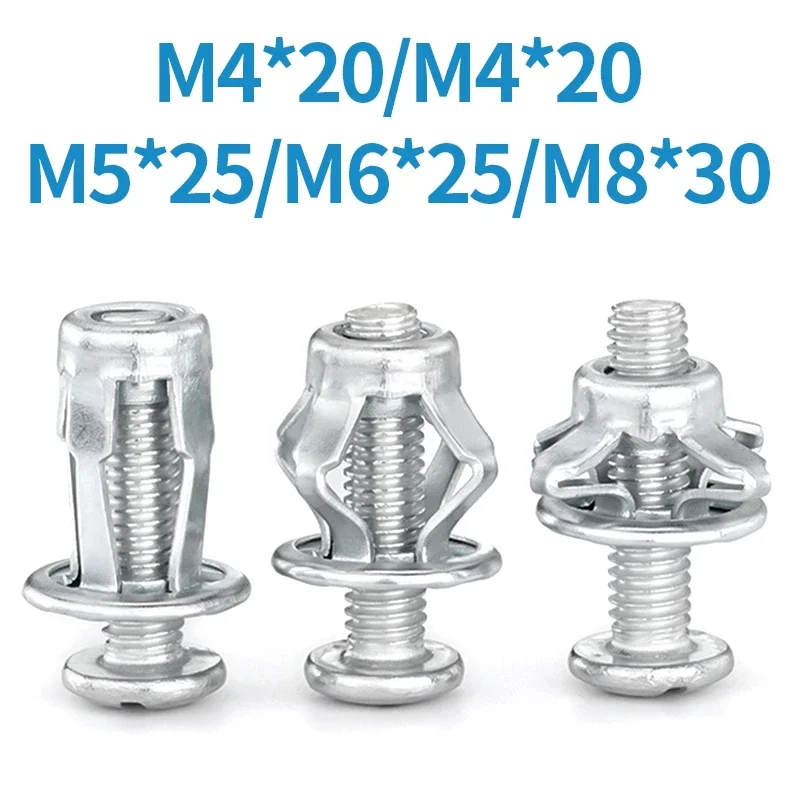 Rivet Nut 5/10Pcs M4 M5 M6 M8 Petal Rivets Nut Expansion Clamp Petal Shape Metal Rivet Nut Bolt Hollow Wall Plate Fixing Nuts Pop Screws