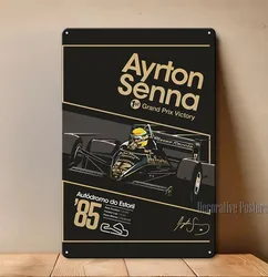 Ayrton Senna Estoril 1985 Race F1 Metal Art - Collectible Display - Aluminum 20x30cm (Aluminum sign)